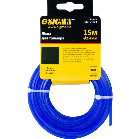 Ліска для тримера d2,4мм 15м зріз/квадрат SIGMA Житомир - изображение 2