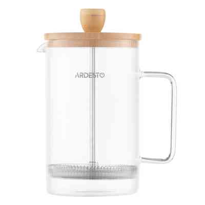 Френч-прес Ardesto Midori, 800мл, боросилікатне скло, бамбук, прозорий (AR1009WL) Вінниця