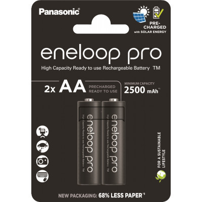 Акумулятор Panasonic AA Eneloop 2500mAh Pro NI-MH * 2 (BK-3HCDE/2CP) Вінниця - фото 1
