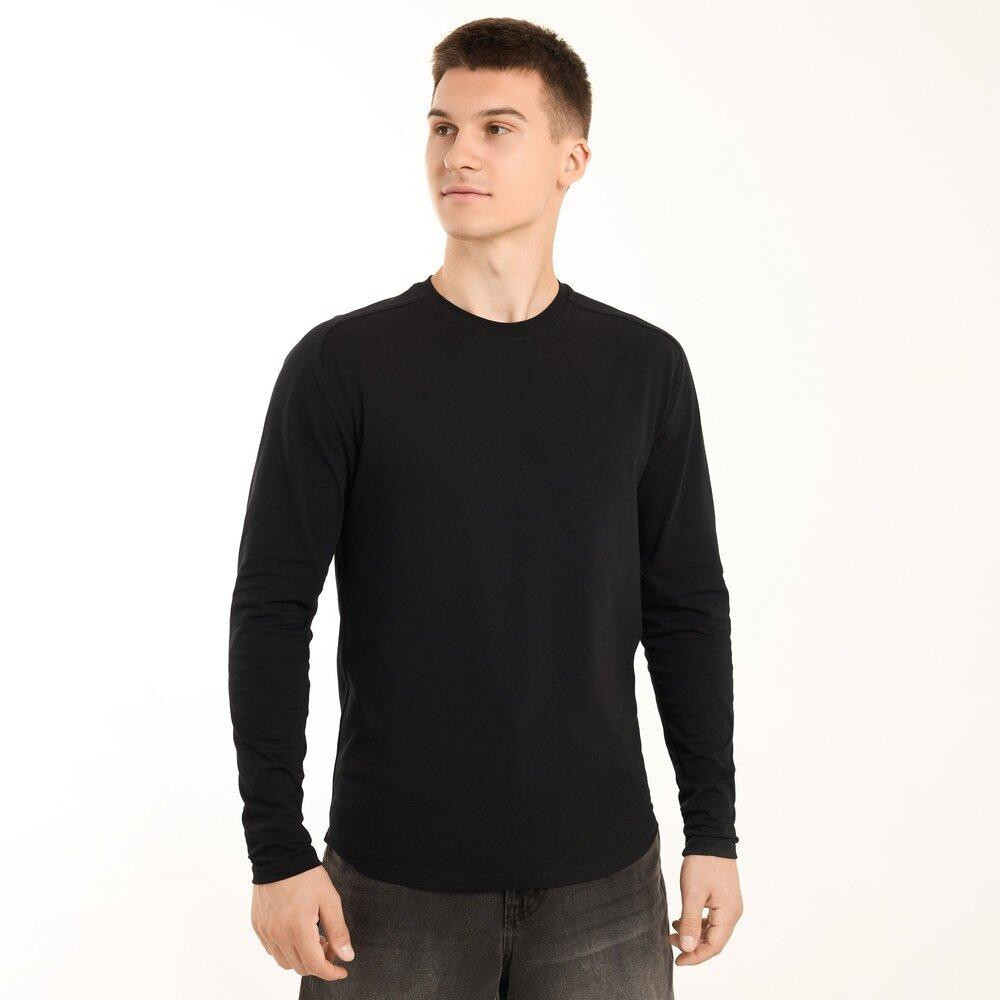 Черный мужской лонгслив Pobedov Dune. Черная мужская кофта из кулира Киев - изображение 3