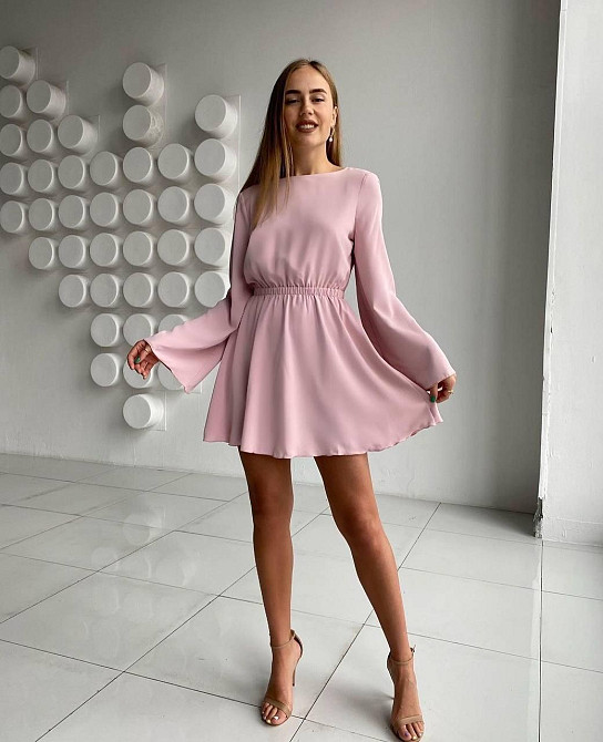 Жіноча романтична міні сукня з відкритою спиною костюмка Одеса - фото 2