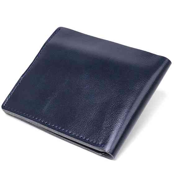 Шкіряне компактне портмоне Shvigel 16444 Синій Київ