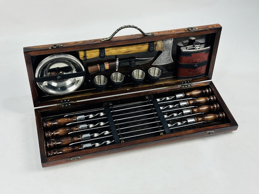 Подарунковий набір шампурів у дерев'яному кейсі ВЕНГЕ HAPPY DAYS Тернопіль - фото 3