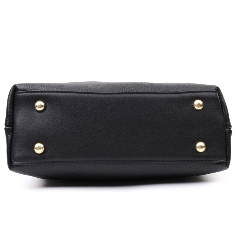 Люксова сумка для жінок з короткою ручкою з натуральної шкіри Vintage 22670 Чорна Київ - фото 6