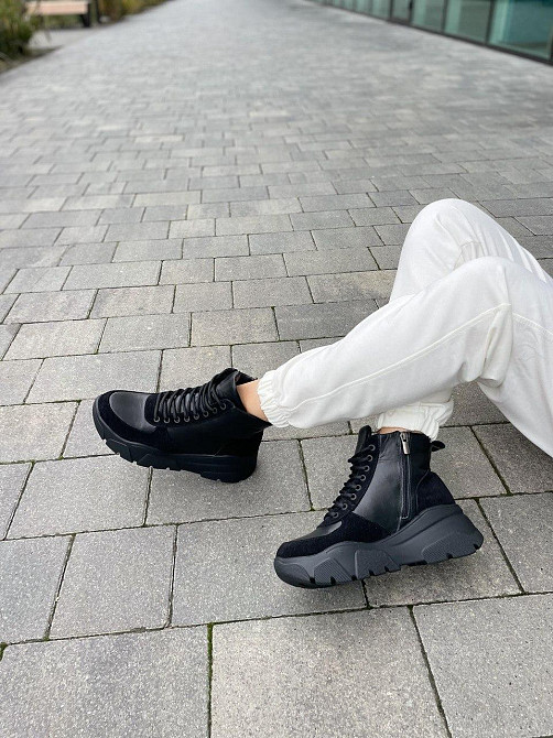 Dino Vittorio Черевики жіночі Dino Vittorio 48-4121-188 чорні (зима, шкіра+замша натуральна) (4 Коломия - фото 7