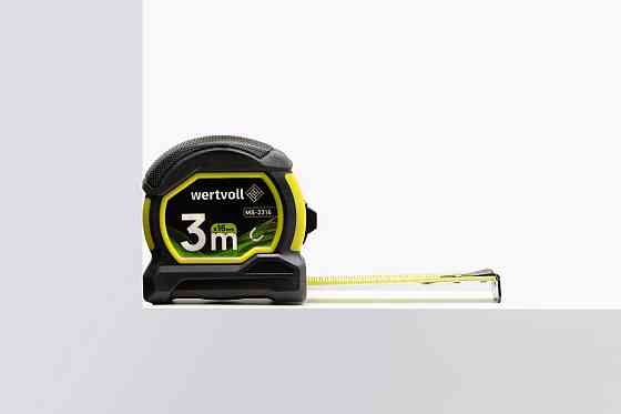 WERTVOLL Рулетка WERTVOLL 3 м×16 мм з магнітами фіксатор полотна покриття TPR нейлонове покритт Київ