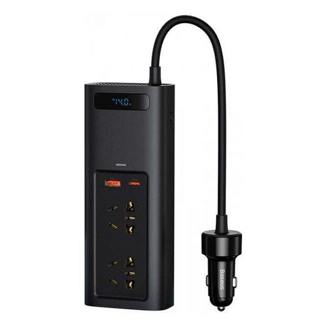 Автомобільний інвертор Baseus In-Car Inverter 150W 220V CN EU CRNBQ-A01 (Чорний) Миколаїв - фото 2