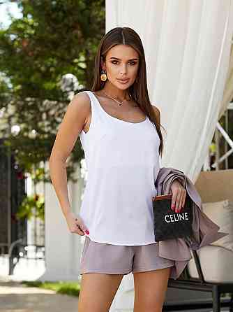 Шелковая базовая майка удлиненная Белый XL/2XL Харьков