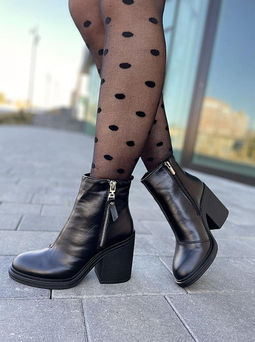 Lexi Черевики жіночі Lexi чорні натуральна шкіра каблук 9см (2718) Коломия - фото 5