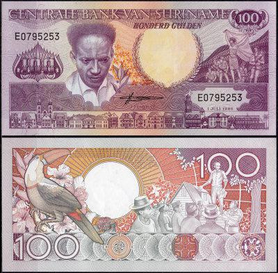 Суринам/Suriname 100 Gulden 1986 Pick 133a UNC Полтава - изображение 1