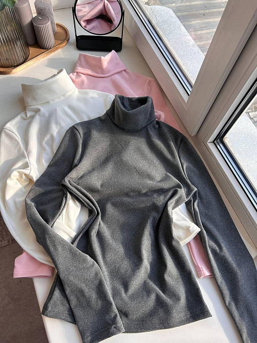 Жіночий теплий базовий гольф ангора на флісі Графіт, 48/52 Одеса - фото 4