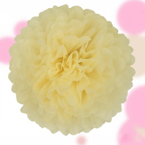 Помпон бумажный для праздника 15 см айвори Киев - изображение 2