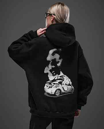 Костюм оверсайз Police on Fire – худі та джогери з принтом горить Пріус Чернівці