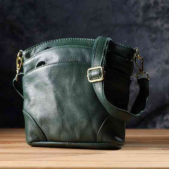 Компактная женская сумка из натуральной кожи sale_15120 Vintage Зеленый Киев