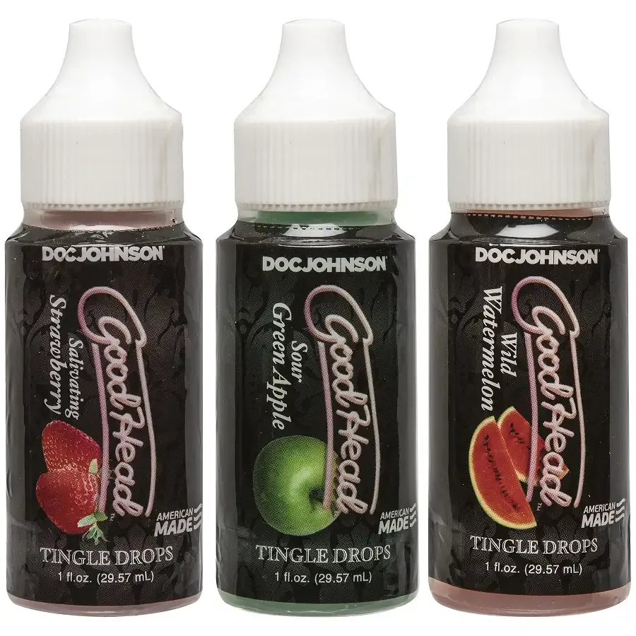Набір крапель для мінету Doc Johnson  GoodHead - Tingle Drops (Watermelon, Green Apple, Strawberry) Львов - изображение 1