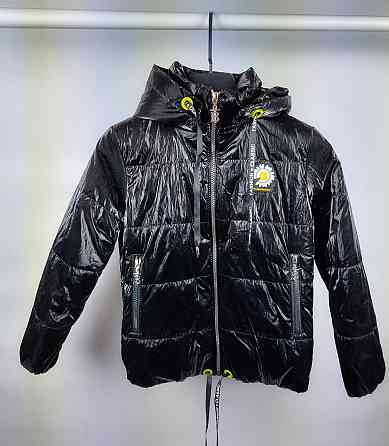 Демисезонная черная куртка для девочки 8-9 лет Николаев
