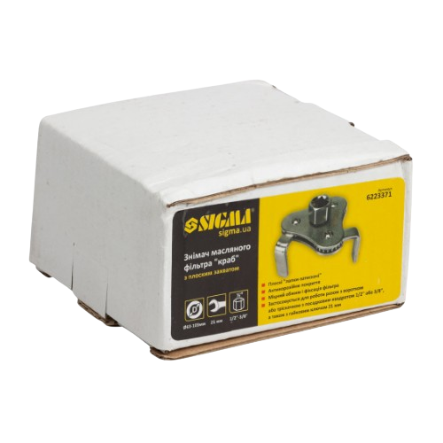 Знімач масляного фільтра d63-103мм 1/2"-3/8" краб плоский захват і перехідник SIGMA Житомир