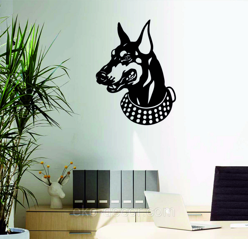 Декоративное настенное Панно «Доберман», Декор на стену 90*68 см, Черный Киев - изображение 8