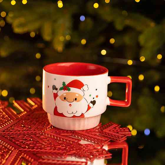 Yiwu Новорічна порцелянова Санта 400 (мл) Біла з червоним Yiwu FM-CS-50D Коломия