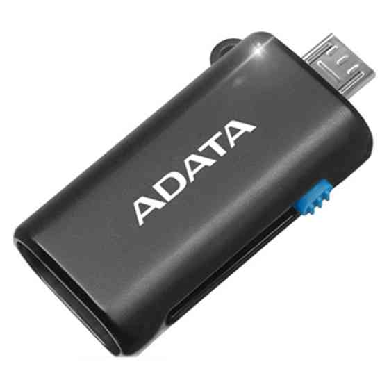 Кардридер ADATA microSD OTG microUSB + USB 2.0 AOTGMRBK (Черный) Николаев