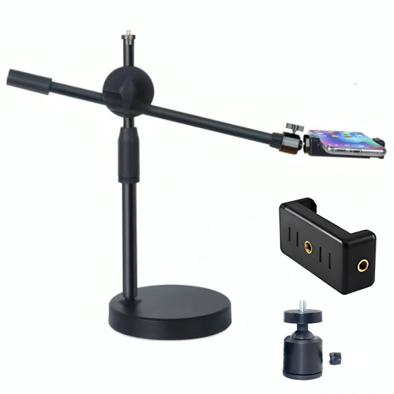 Штатив-журавль для телефона с креплением под лампу 35-60 см, HA-19 / Держатель телефона / Стойка для телефона Киев
