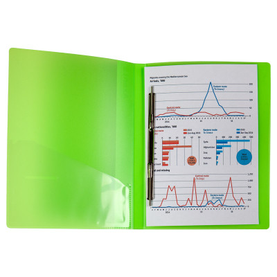 Папка-скоросшиватель Axent A4 700 мкм Прозрачная зеленая (1304-26-A) Винница - изображение 2