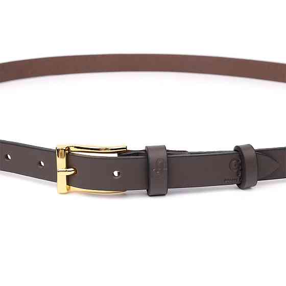 Елегантний вузький шкіряний ремінь для жінок GRANDE PELLE 22952 Червоний Київ