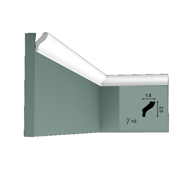 Карниз(плинтус) потолочный  Orac Decor Basixx CB500N  18х25х2000мм Днепр