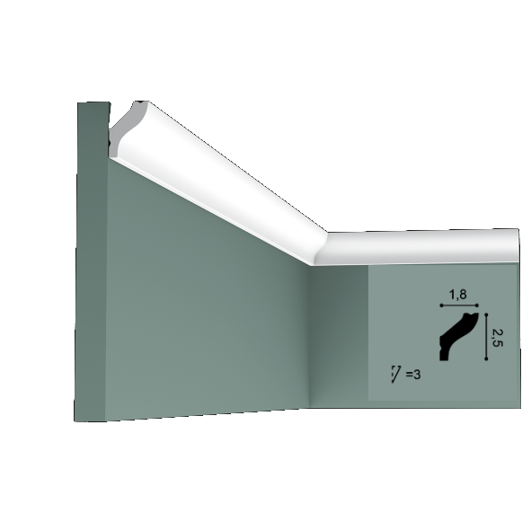 Карниз(плинтус) потолочный  Orac Decor Basixx CB500N  18х25х2000мм Днепр - изображение 3