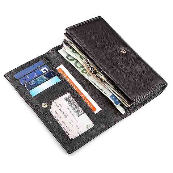 Кошелек женский Boston 18489 (S9001B) высококачественная кожа Черный Киев