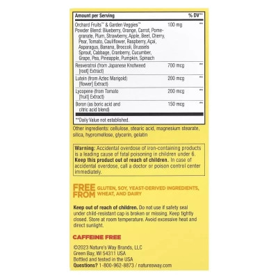 Вітамінно-мінеральний комплекс Nature's Way Мультивітаміни із залізом, повний комплекс, Alive! Daily Energy, (NWY-60192) Вінниця - фото 4