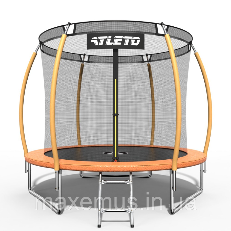 Батут детский Atleto 252 см (8 ft) оранжевый с внутренней защитной сеткой и лестницей (до 100 кг) Мостиска - изображение 13