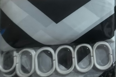 Штора-фіранка для ванної з поліестеру Zerix SCT-007-180x200 широка (Візерунок чорно-білий) (ZX4988) Чернівці