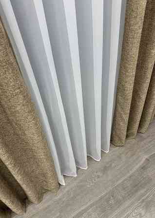 Однотонна тканина "Льон мішковина" висота 2,8м колір мигдальний 1768ш Київ