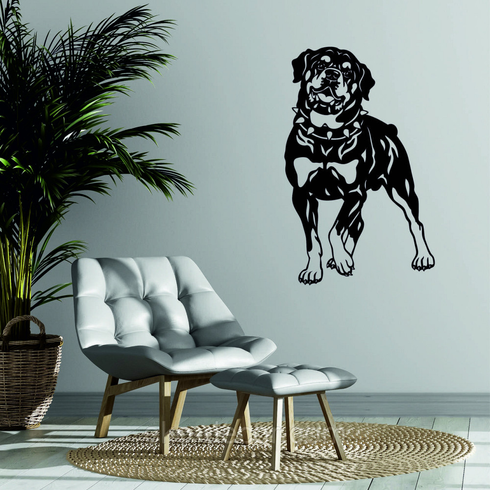 Декоративное настенное Панно «Ротвелер», Декор на стену 70*44 см, Черный Киев - изображение 1