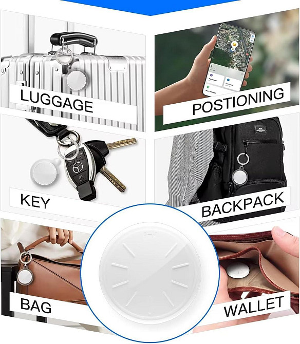 GPS Bluetooth трекер ZITTZ 4 шт, сумісний з Apple Find My, AirTag-аналоги, брелок для ключів, валізи, рюкзака, домашніх тварин Київ - фото 6