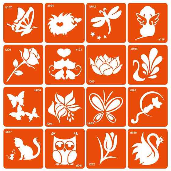 Набор трафаретов для био-тату 