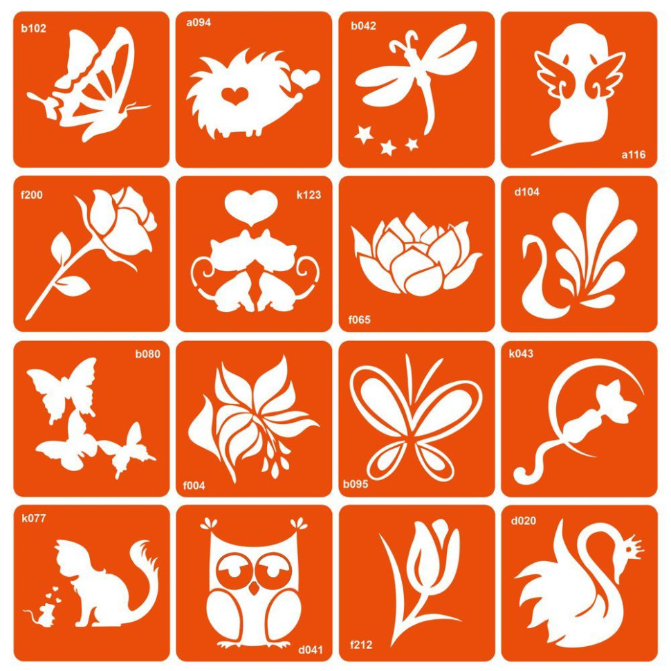 Набор трафаретов для био-тату 