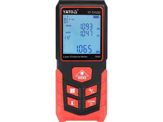 Дальномір лазерний YATO з LCD- дисплеєм дальн- 100м, похибка ±2мм, виміри площі і об'єму живл- 2-ААА Одеса