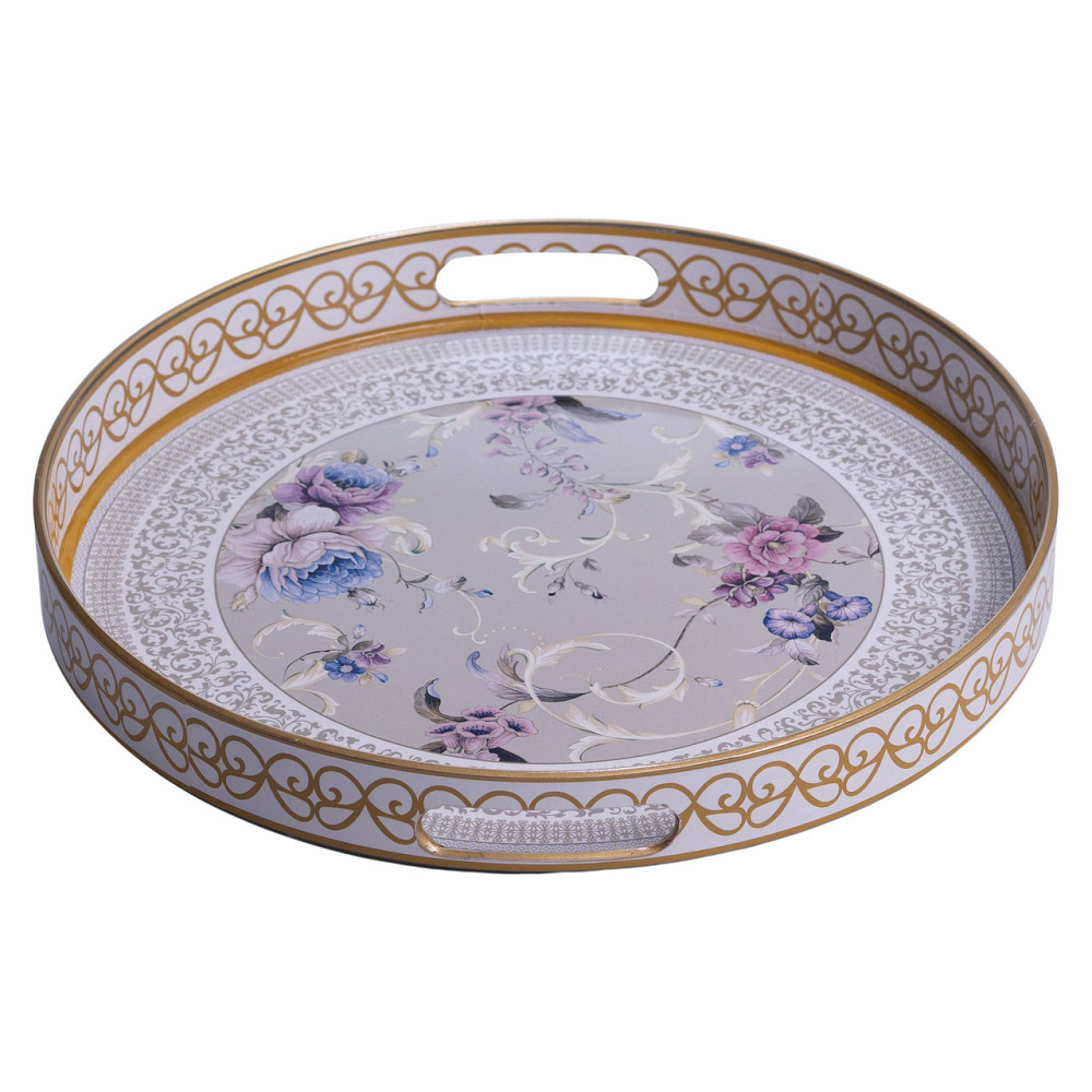 Yiwu Набір круглих підносів для подачі їжі 2 (шт) Ø32.5 / 37 (см) гарні декоративні таці для ку Коломия - фото 4