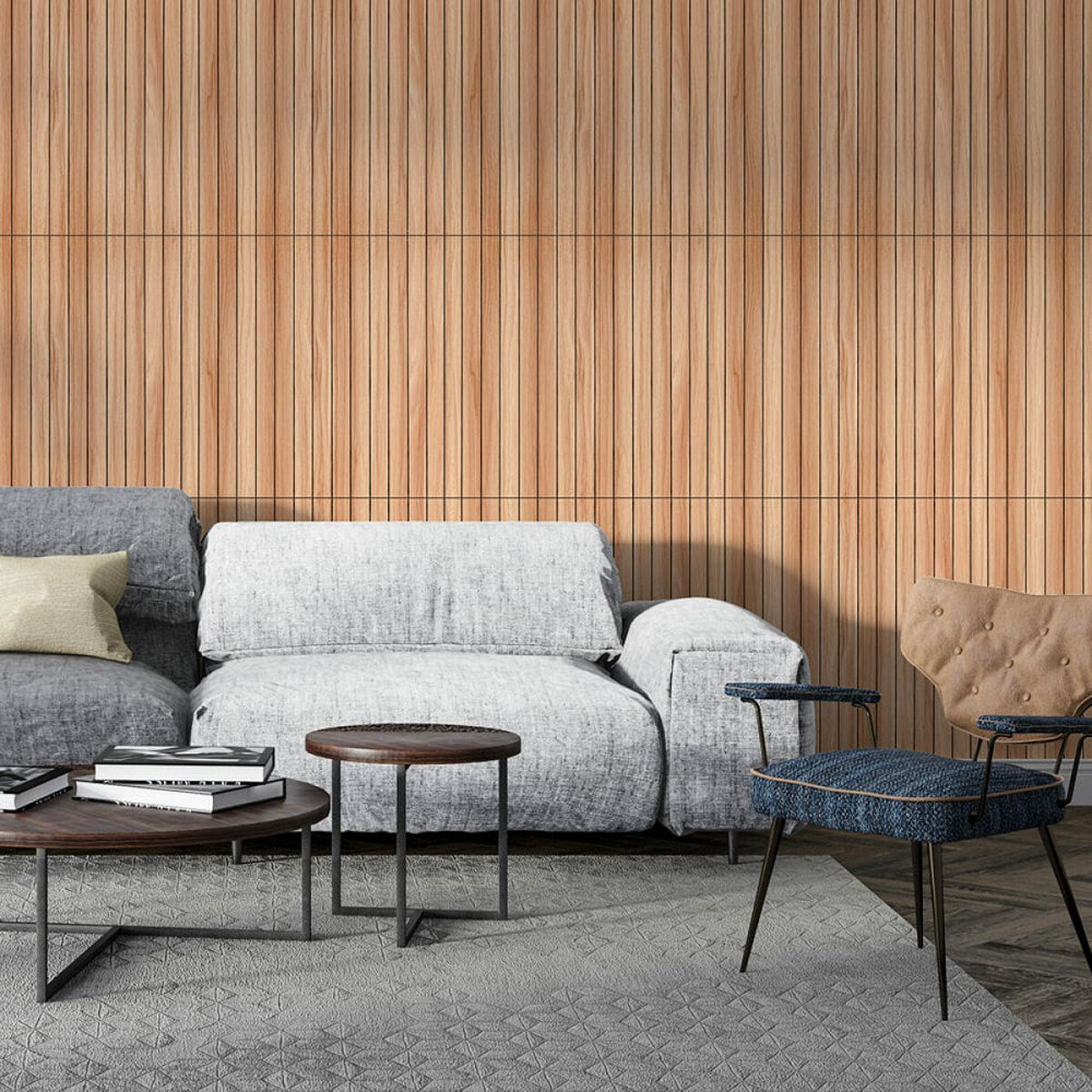 Покрытие виниловое самоклеющееся 3D рейки 600х600х2,8мм Тик золотистый SW-00002203 Киев - изображение 6