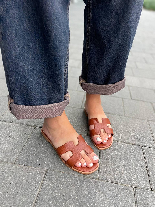 Meideli Зручні шльопанці еко-шкіра на низькому ходу коричневі класичні жіночі MEIDELI C50-7 р. Коломыя - изображение 5