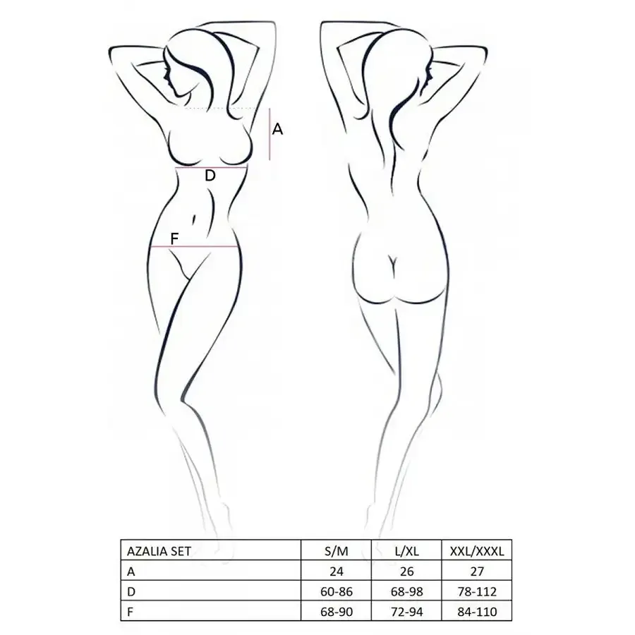 Еротичний комплект Passion AZALIA SET L/XL, black Львов - изображение 7