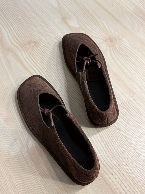 Балетки жіночі Meideli 0109-11 Mary Jane зі шнурком натуральна замша коричневі, 41, 26 см Київ - фото 15