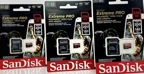 Карта пам'яті SanDisk Extreme Pro microSDXC 256GB UHS-T U3+ SD адаптер. Київ
