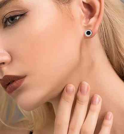 Набор сережек 8 пар – гвоздики пусеты и кольца из нержавеющей стали Киев