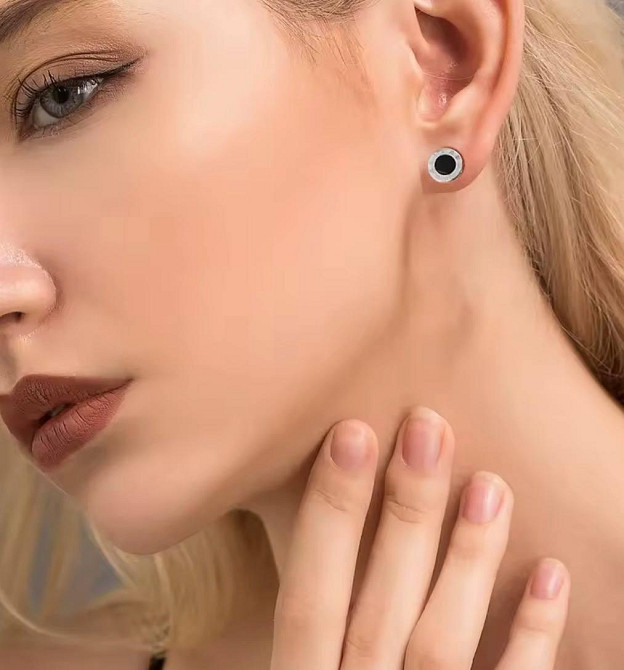 Набір сережок 8 пар – гвоздики пусети та кільця з нержавіючої сталі Київ - фото 4