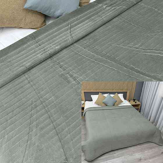 Покривало велюрове Кing Size 220х240 см колір болотний (85-207) Київ