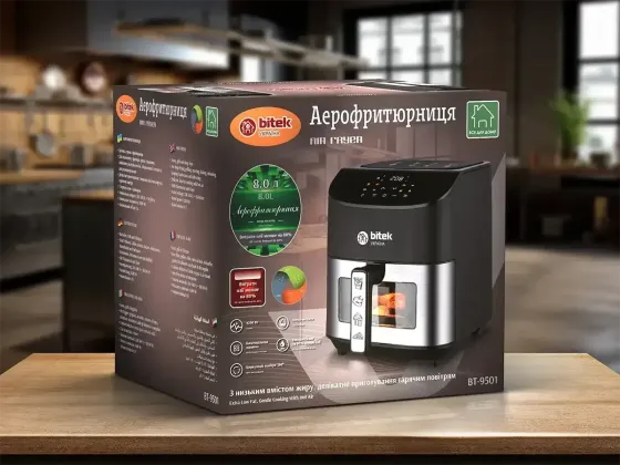 Аерофритюрниця BITEK BT-9501 4200Вт 10л з грилем, запіканням, таймером та термостатом для готування без масла Одеса