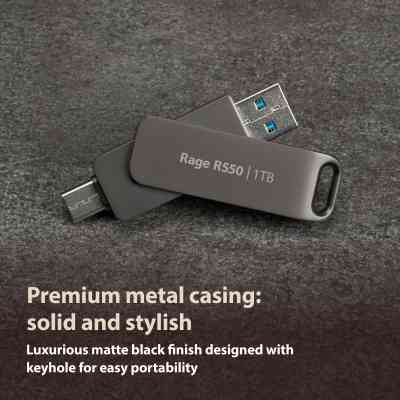 USB флеш накопичувач Patriot 128GB Rage R550 Matte Black USB 3.2/Type-C (PE128GR550DSAD) Вінниця